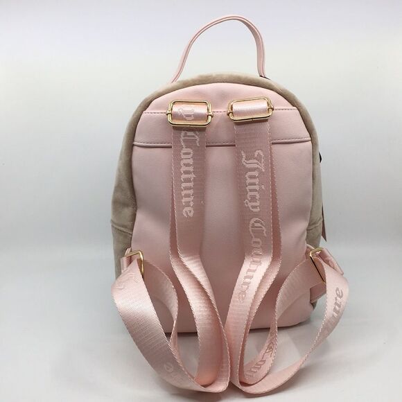 NWT Juicy Couture Queen Of Everything Backpack Velour Cafe/Powder Blush - Picture 5 of 17